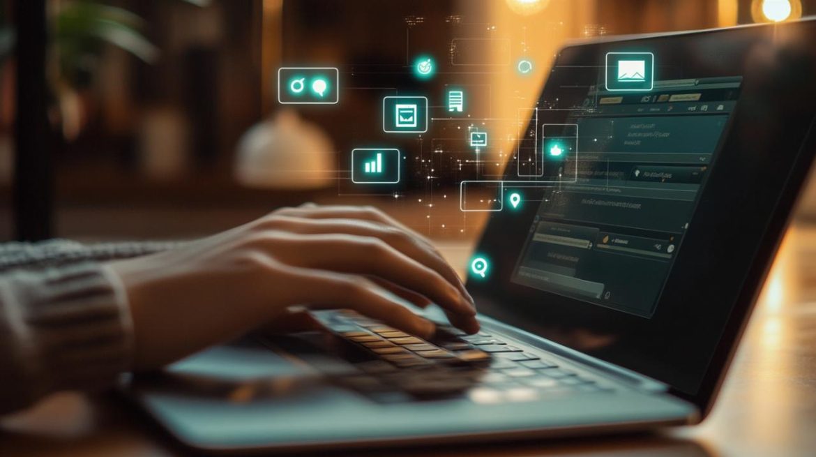Interface de navigation moderne affichée sur un écran d'ordinateur lors de l'utilisation du moteur de recherche Safari